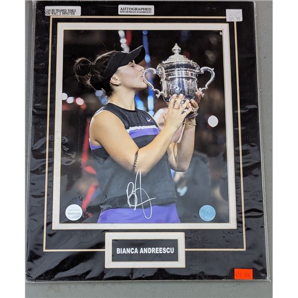 Autographed Bianca Andreescu Tennis Picture w/ COA