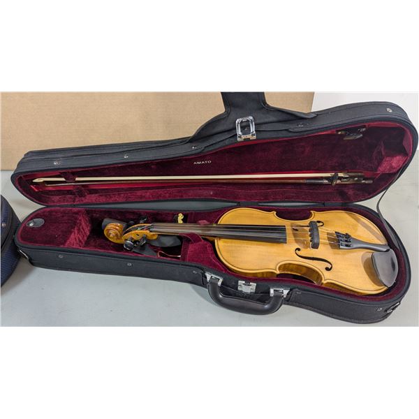 Approx. 23" Violin w/ Bow & Amato Velvet-Lined Case