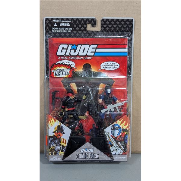 Sealed GI Joe Comic Pack w/ Comic & 2 Action Figures (Iron Grenadier & Cobra Viper)