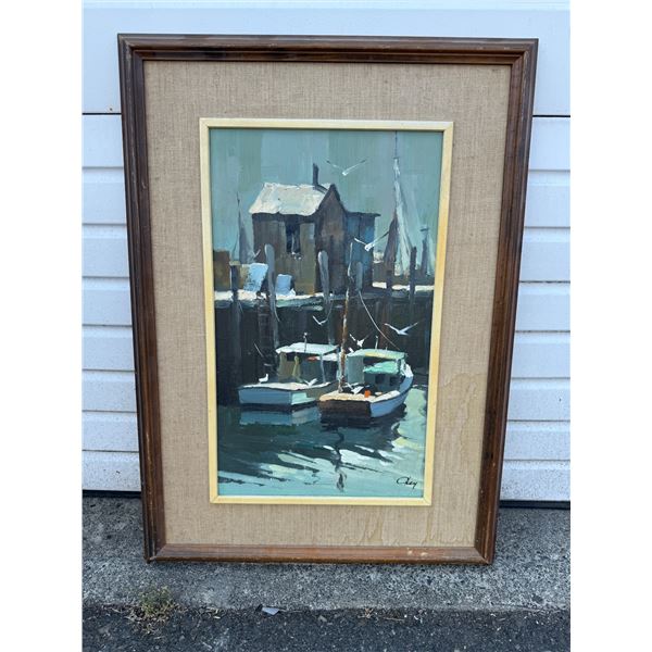 Okey Artist Signed Original Oil On Canvas Painting