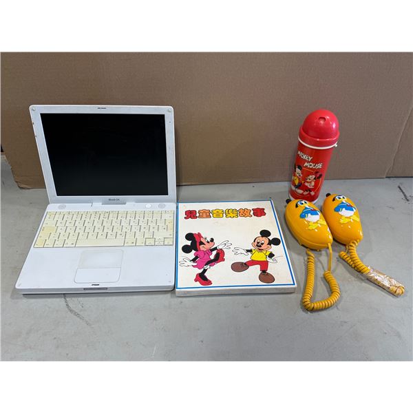 Vintage Apple Laptop & Disney Themed Items