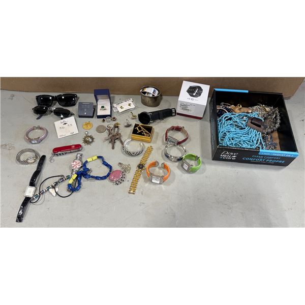 Assorted Watches, Sunglasses, & Jewelry