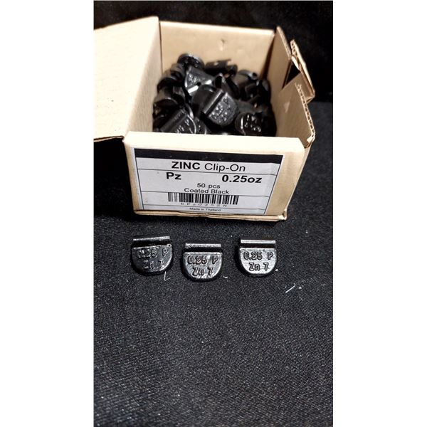 BOÎTE DE 50 POIDS D’ÉQUILIBRAGE EN ZINC À PINCE, 0,25 OZ