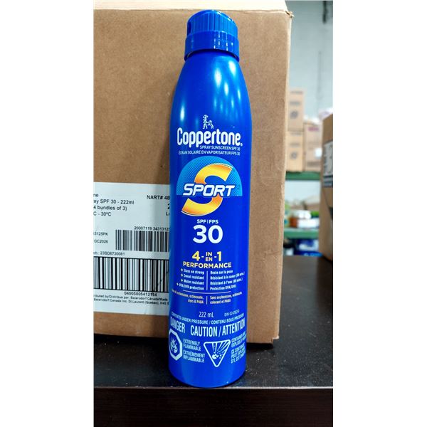 ÉCRANS SOLAIRES EN AÉROSOL COPPERTONE, FPS 30, 117 ML — EXP. OC/26