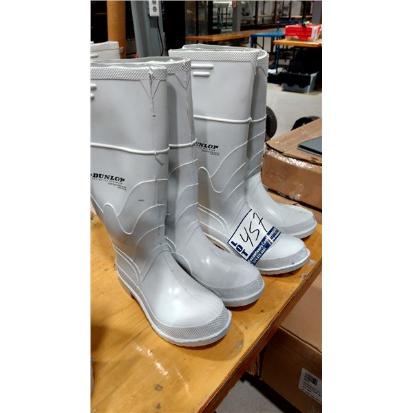 BOTTES EN CAOUTCHOUC DUNLOP À EMBOUT D'ACIER, POINTURE 7 H / 9 F