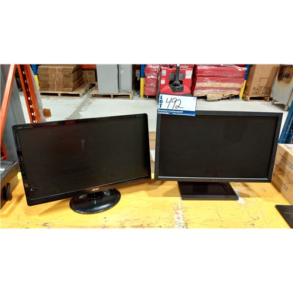 LOT DE 2 ÉCRANS ACER/DELL DE 22 PO, ENDOMMAGÉS