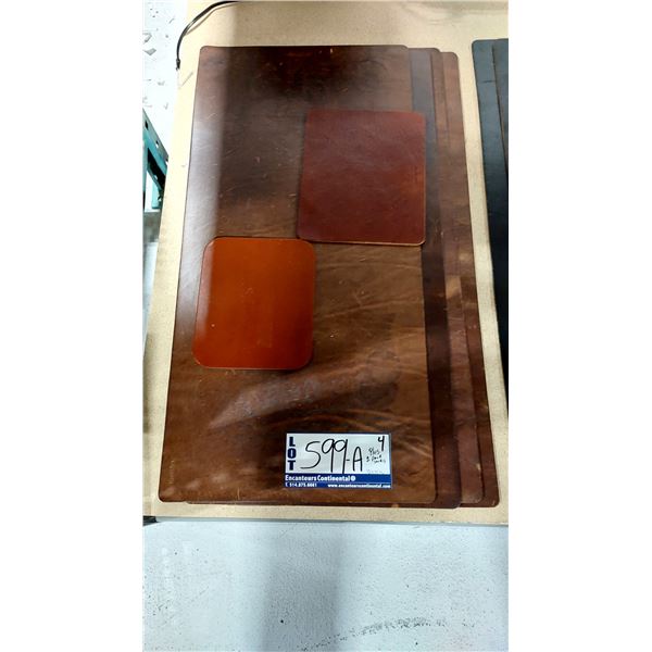 TAPIS DE BUREAU EN CUIR, 15 X 36 PO