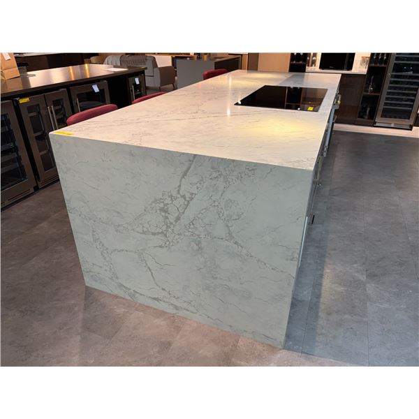 Approx. 10ft stone countertop & cabinet set - approx. 4ft depth x 4.25ft height