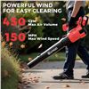 Image 2 : (Lillooet) -  OUTIGO 21V Cordless Leaf Blower (Model JBCF001) - 150MPH, 450CFM - Red, Includes 2 x 4