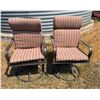 Image 1 : OUTDOOR PATIO HIGH-BACK SWIVEL ROCKER CHAIRS, PAIR