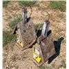 Image 3 : HANDCRAFTED RUSTIC YELLOW WOODEN BIRDHOUSES, PAIR