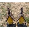 Image 4 : HANDCRAFTED RUSTIC YELLOW WOODEN BIRDHOUSES, PAIR