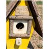 Image 5 : HANDCRAFTED RUSTIC YELLOW WOODEN BIRDHOUSES, PAIR