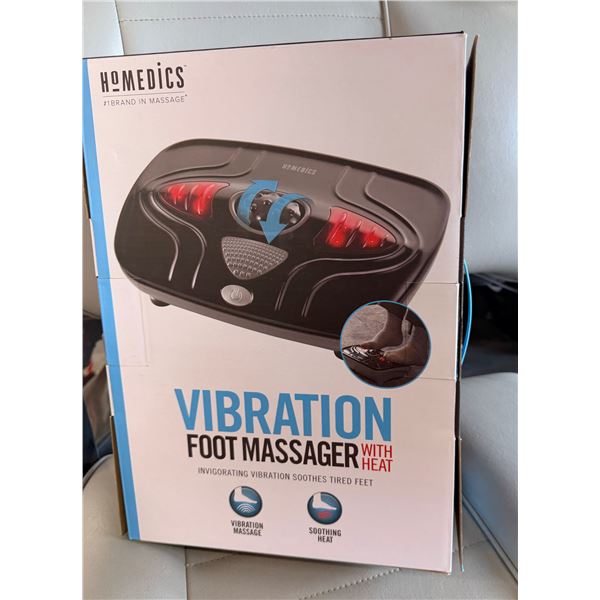 HOMEDICS VIBRATION FOOT MASSAGER WITH HEAT, MODEL FMV-400 - NEW, IN BOX