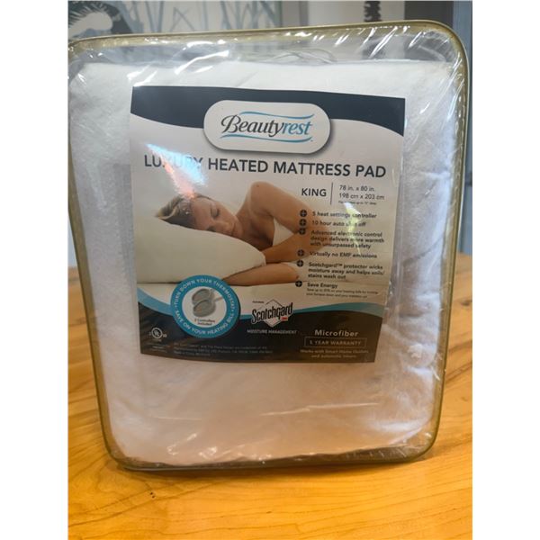 BEAUTYREST LUXURY HEATED MATTRESS PAD - KING SIZE; NEW, NEVER USED!