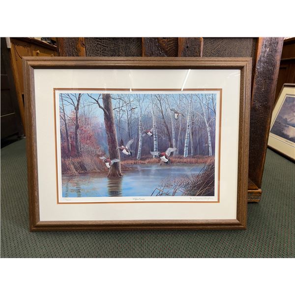 "WIDGEON COUNTRY" BY RHYNARD KLINGBEIL SIGNED AND NUMBERED FRAMED PRINT