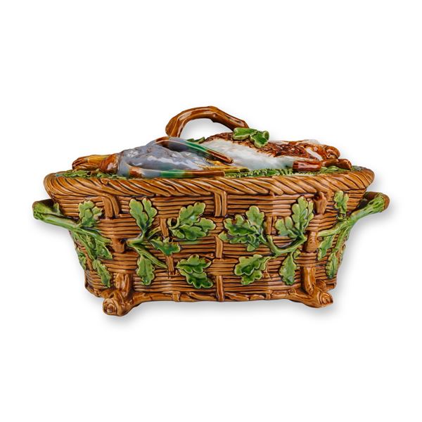 Minton Majolica Game Pie Tureen with Liner and Cover