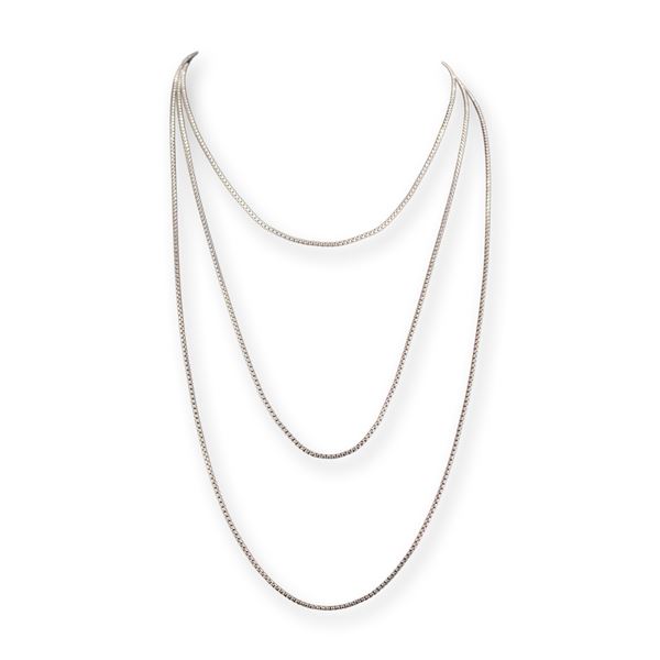 David Yurman Sterling Silver and 14K Yellow Gold 2.7mm Box Chain Necklace