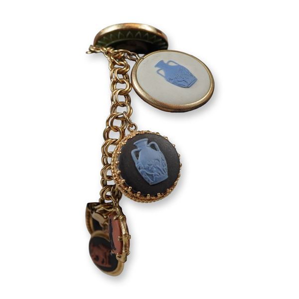 Wedgwood Jasperware and 12 Karat Gold Charm Bracelet