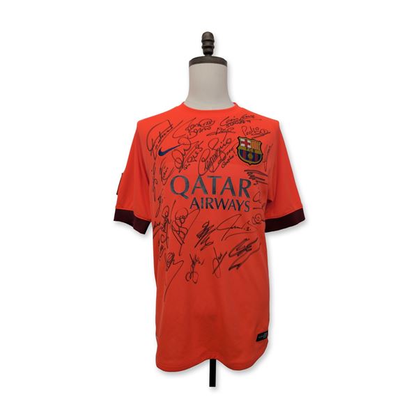 FC Barcelona 2014-2015 Team Signed Nike Away Soccer Jersey