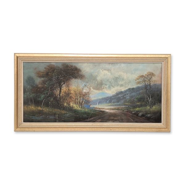 William Henry Chandler (American, 1854â€“1928), Panoramic Lakeside Landscape with 