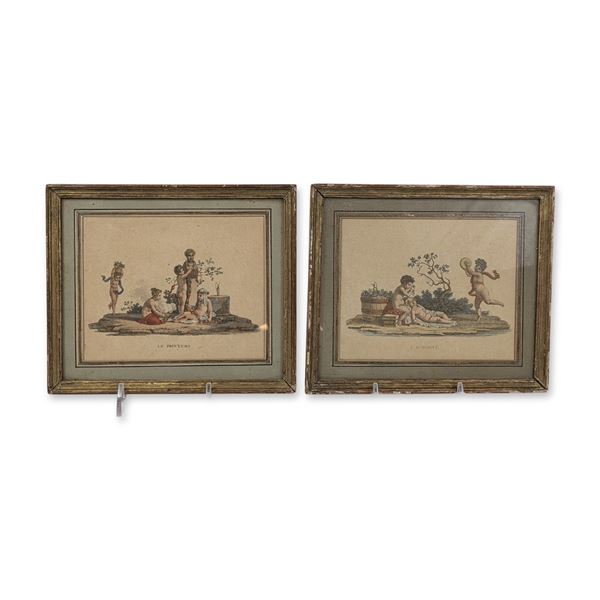 Pair of French Stipple Engravings Gilles Demarteau