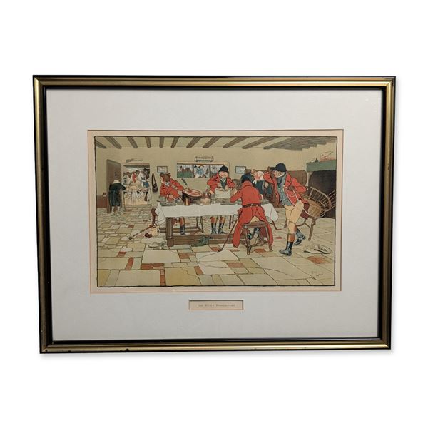 Cecil Aldin (British, 1870-1935) Color Lithograph, The Hunt Breakfast