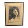 Image 1 : Raphael Soyer (American, 1899-1987), Lithograph on Paper, Girl with Parted Lips, Signed