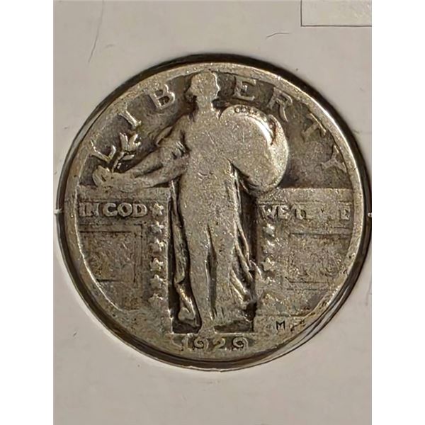 1929 SILVER STANDING LIBERTY QUARTER