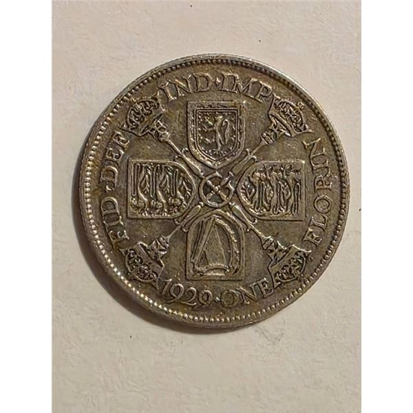 1929 GREAT BRITAIN SILVER FLORIN COIN