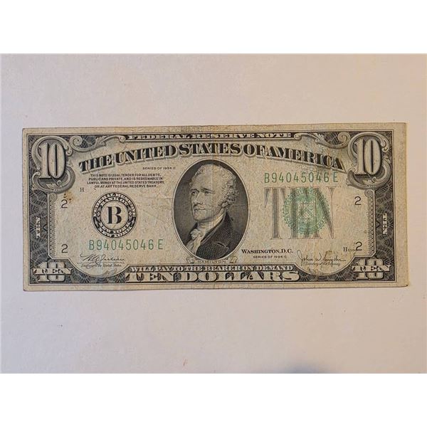 1934-C $10 FEDERAL RESERVE NOTE