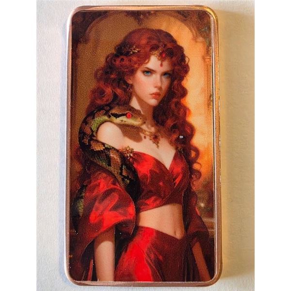 1 OZ .999 COPPER INGOT RED SORCERESS ART