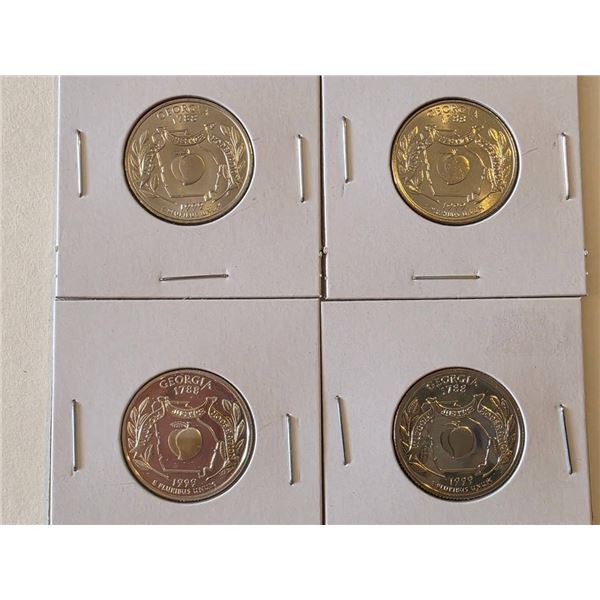 4-GEORGIA QUARTERS: 1999-S SILVER PROOF,