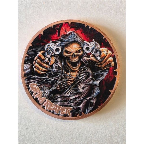 GRIM REAPER 1 OZ. COPPER ROUND LIBERIA