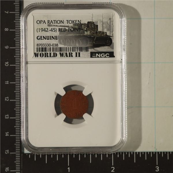 1942-1945 OPA RATION TOKEN NGC GENUINE