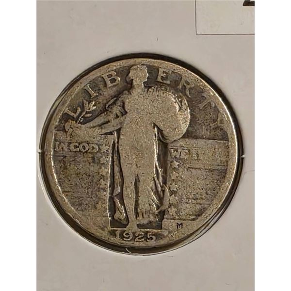 1925 SILVER STANDING LIBERTY QUARTER