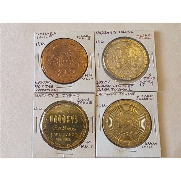 4-$1 METAL CASINO GAMING TOKENS