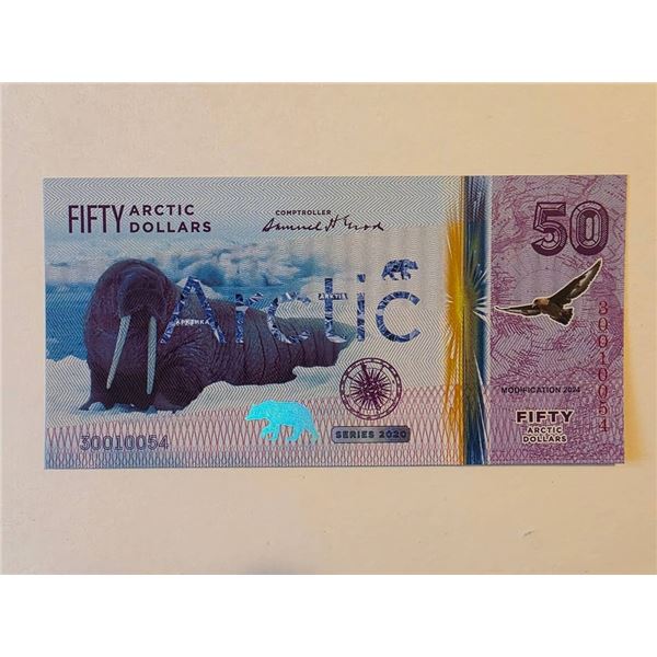 FIFTY ARCTIC DOLLARS POLYMER UNC NOTE