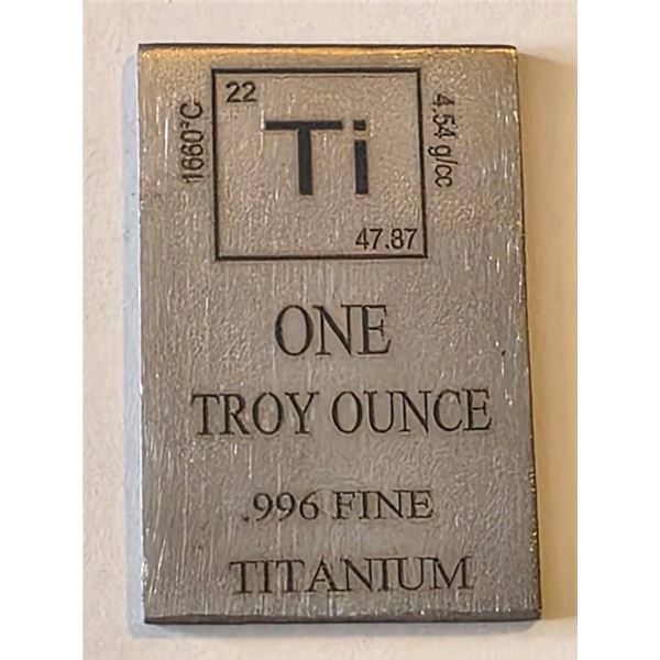ONE TROY OUNCE .996 FINE TITANIUM BAR
