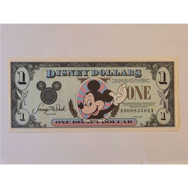 1994 DISNEY DOLLAR MICKEY MOUSE UNC