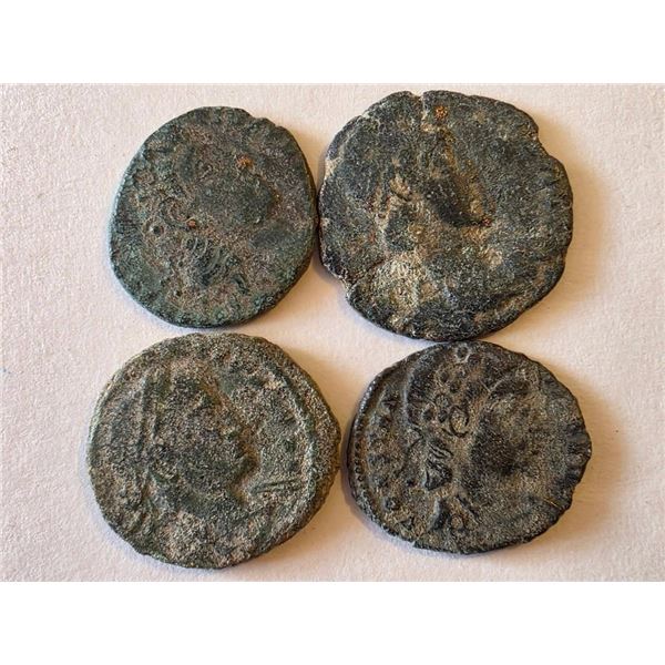 4 ANCIENT ROMAN BRONZE COINS