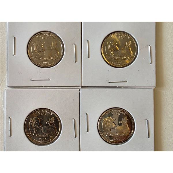 4- WISCONSIN QUARTERS: 2004-S SILVER PROOF