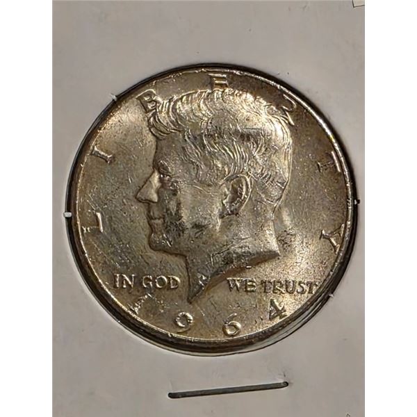1964 KENNEDY 90% SILVER HALF DOLLAR COIN