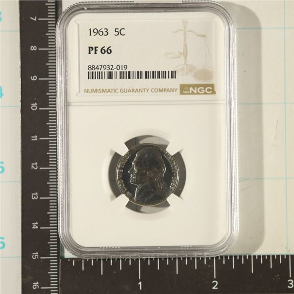 1963 JEFFERSON NICKEL NGC PF66