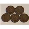 Image 1 : FIVE INDIAN HEAD CENTS 1890-1894