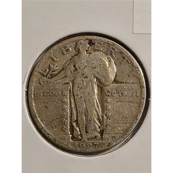 1927 SILVER STANDING LIBERTY QUARTER