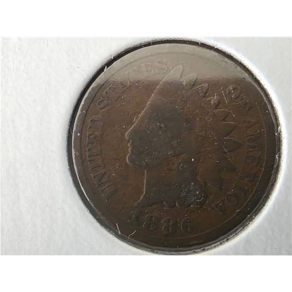 1886 INDIAN HEAD ONE CENT COIN