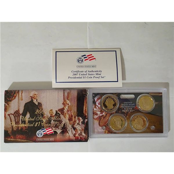 2007 US MINT PRESIDENTIAL $1 COIN PROOF SET