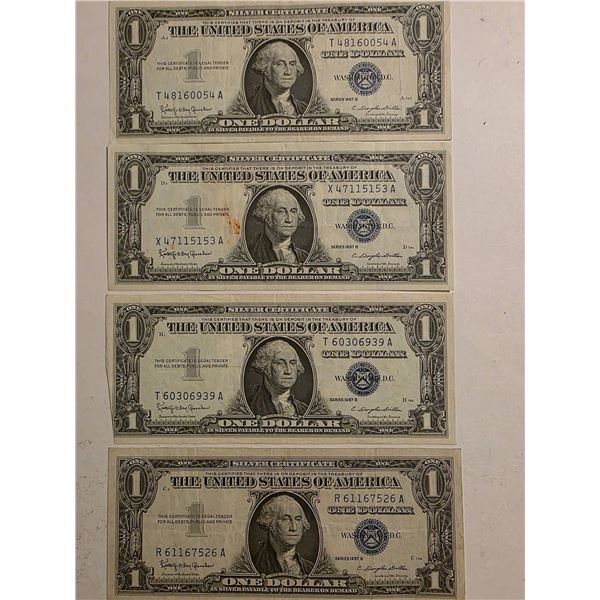 4-1957-B $1 SILVER CERTIFICATES, U.S. NOTES