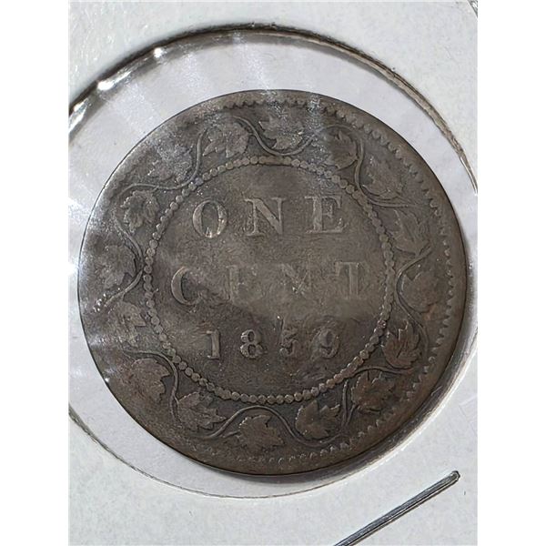 1859 CANADA ONE CENT BETTER DATE COIN